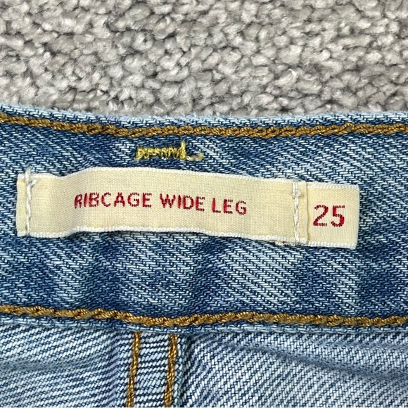 Levi’s Ribcage Wide Leg Jeans 25 High Rise Light Wash Denim - Picture 5 of 12